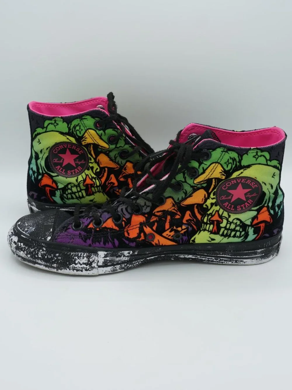 Converse Chuck Taylor All Star Pro High Top Rainbow Skull Sneakers Men's Size 8